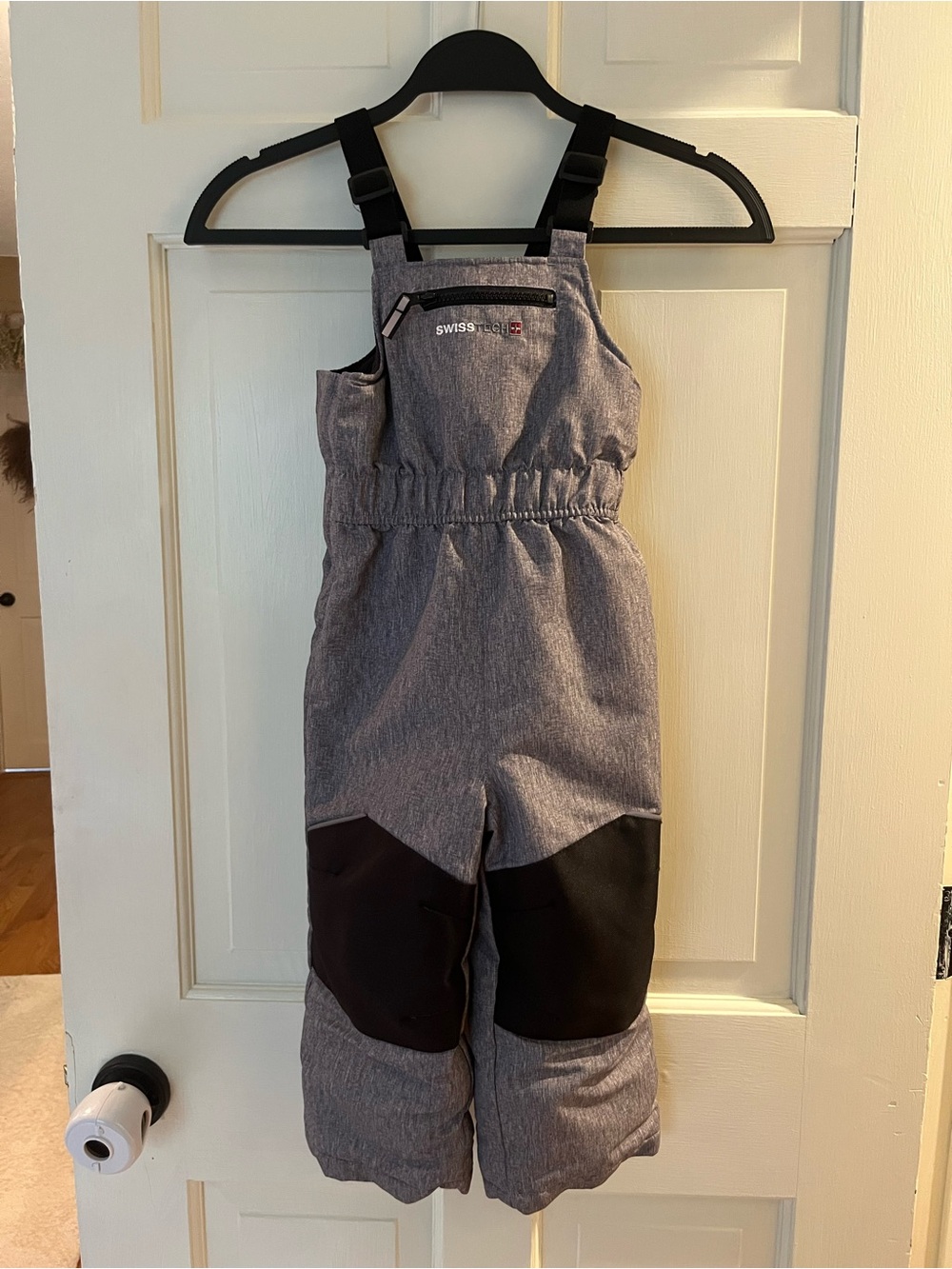 Swiss Tech Gray and Black Kids Snow Bib Overalls